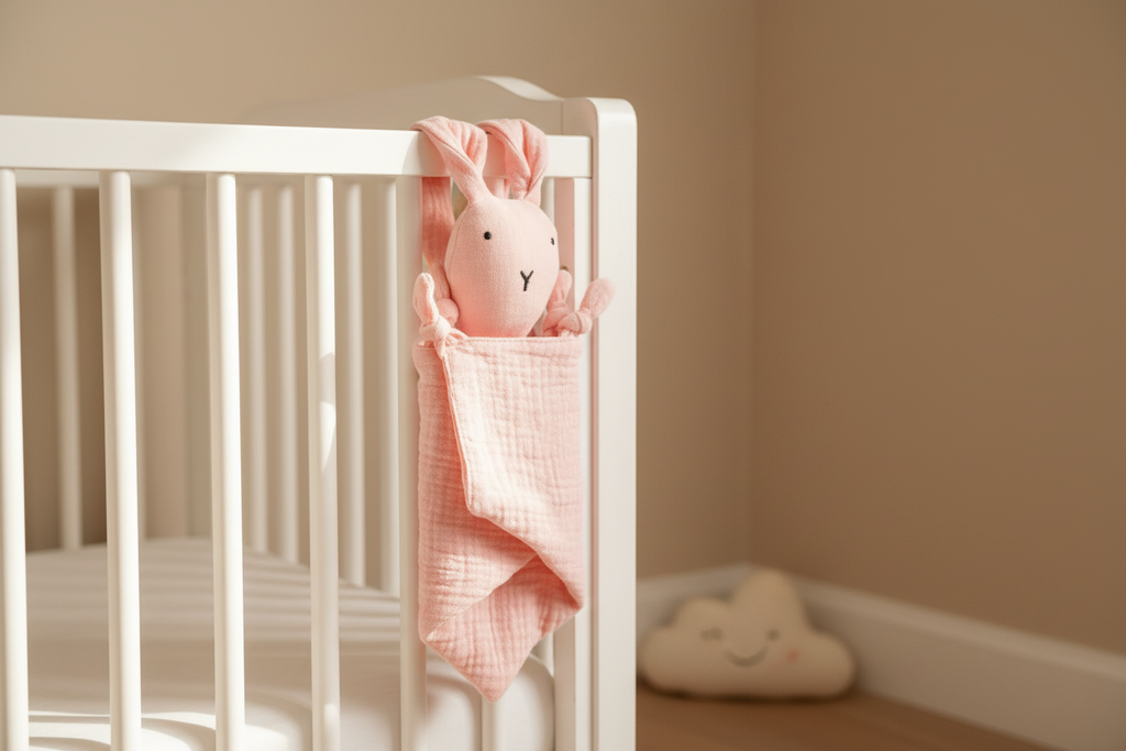 Baby Lovey Security Blanket in nursery setting